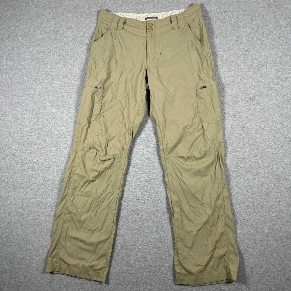 LL Bean Pants Womens 6 (30x30) Beige Vista Trekking Nylon Straight Cargo Hiking